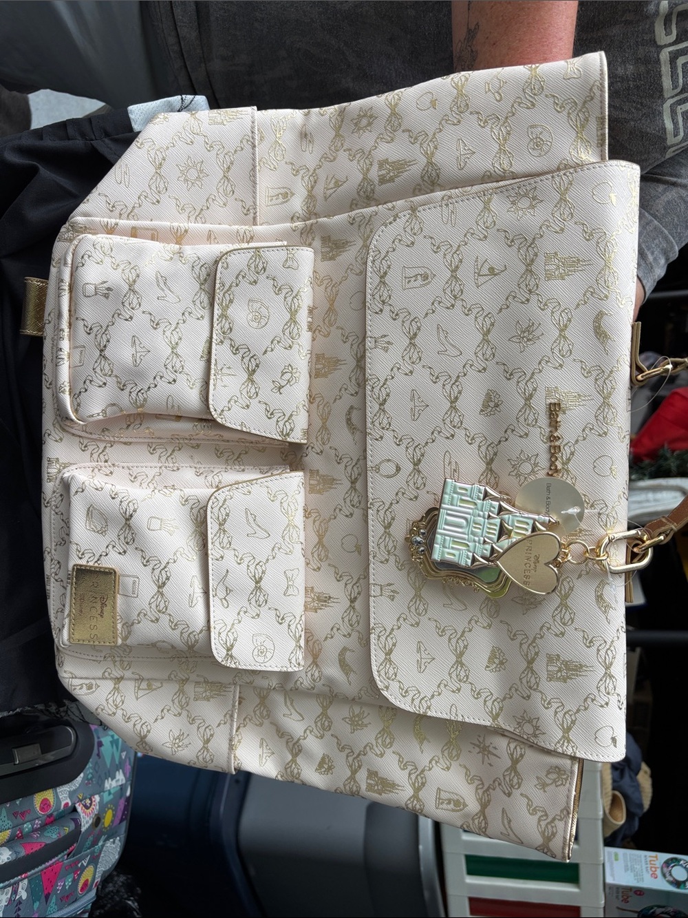 Bath & Body Works Cream Backpack with Gold Accent